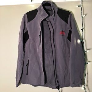 Grey and black rainproof jacket